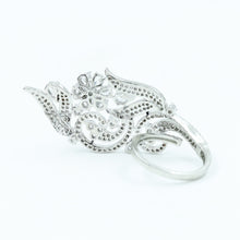 Stylish Zircon/AD Silver Plated Ring 16091-3238