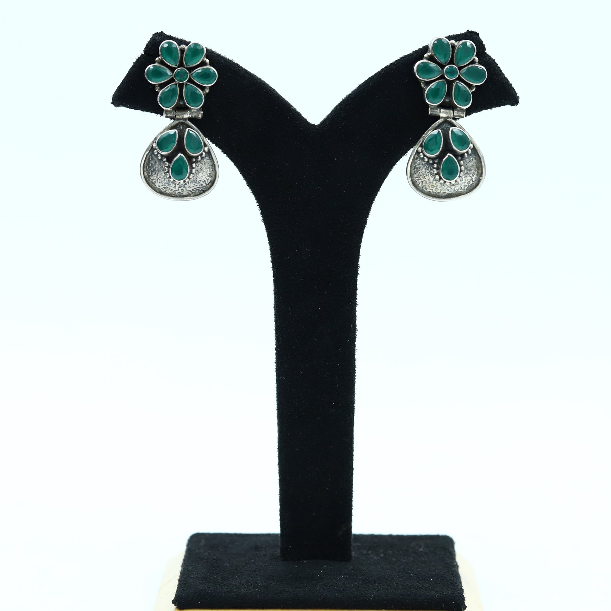 925 Pure Green Silver Earring 8577-2485