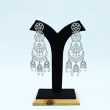 Silver Plated Zircon/AD Long Earring Danglers 9855-5000
