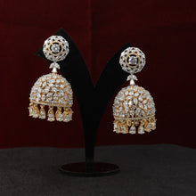 Gold Zircon/AD Earring 9889-5049 - Dazzles Jewellery