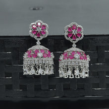 Silver Polish Zircon/AD Earring 6690-69 - Dazzles Jewellery