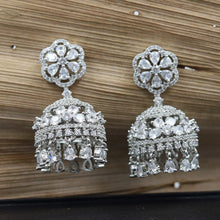 Silver Polish Zircon/AD Earring 6690-69 - Dazzles Jewellery