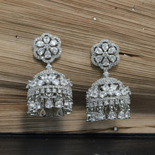 Silver Polish Zircon/AD Earring 6690-69 - Dazzles Jewellery