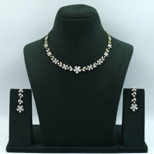 Round Neck Zircon/AD Necklace Set 12974-34