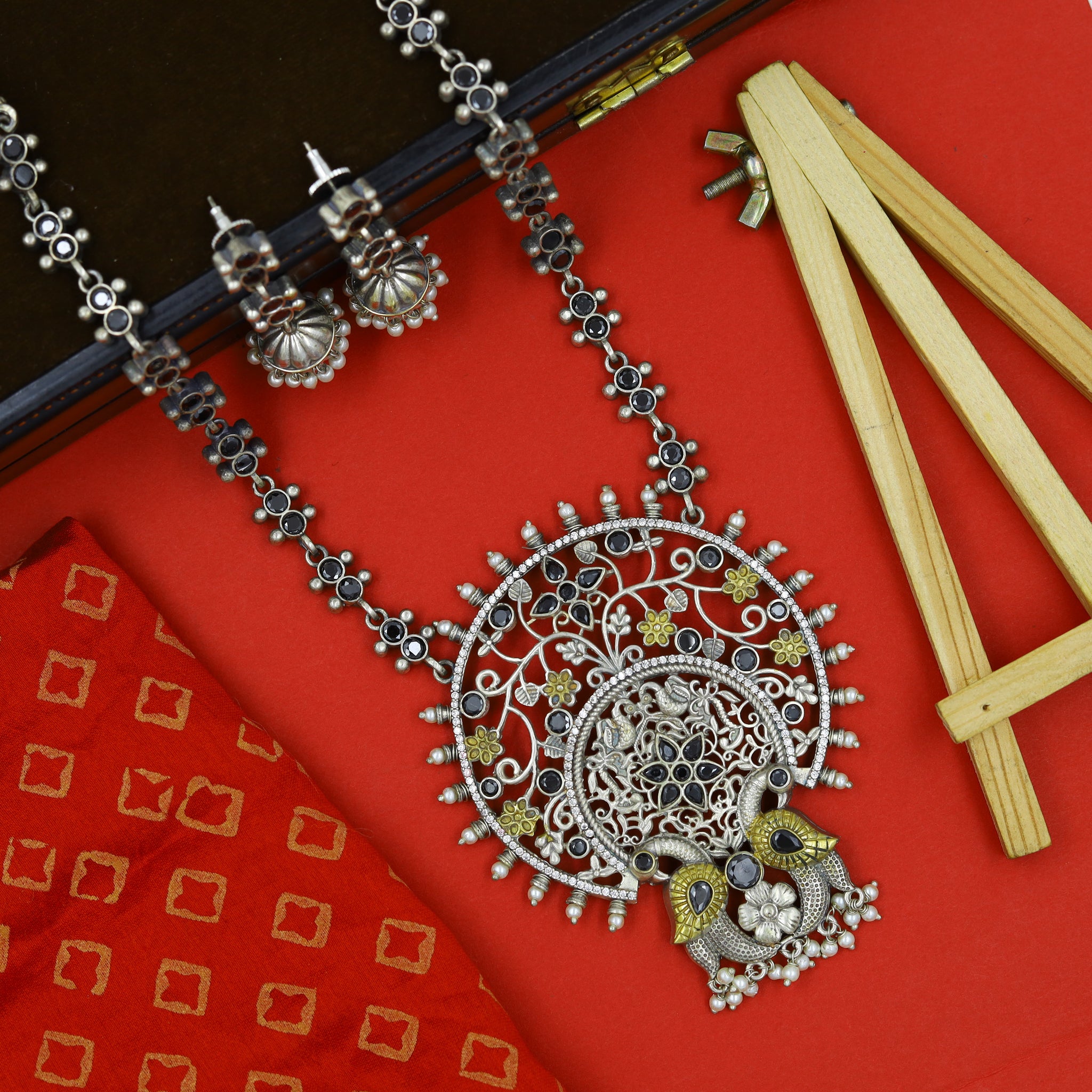 Oxidized Pendant Set Heavy 14783-59