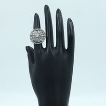 Silver Plated Zircon/AD Cocktail Adjustable Ring 4803-8868
