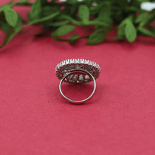 Silver Plated Zircon/AD Cocktail Adjustable Ring 4803-8868