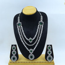 Round Neck Zircon/AD Necklace Set 12546-28