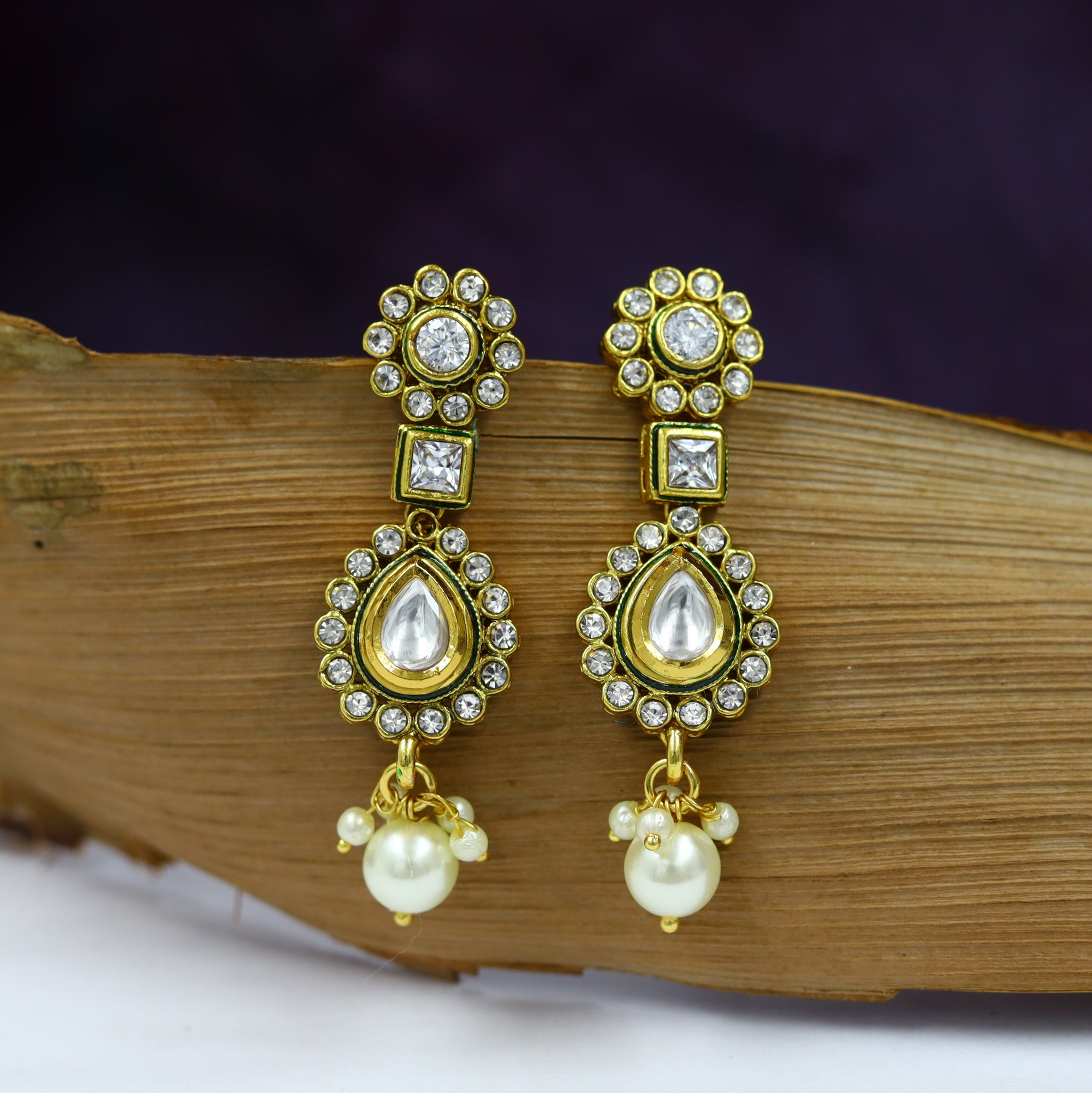 Light Polki Earring 13360-21