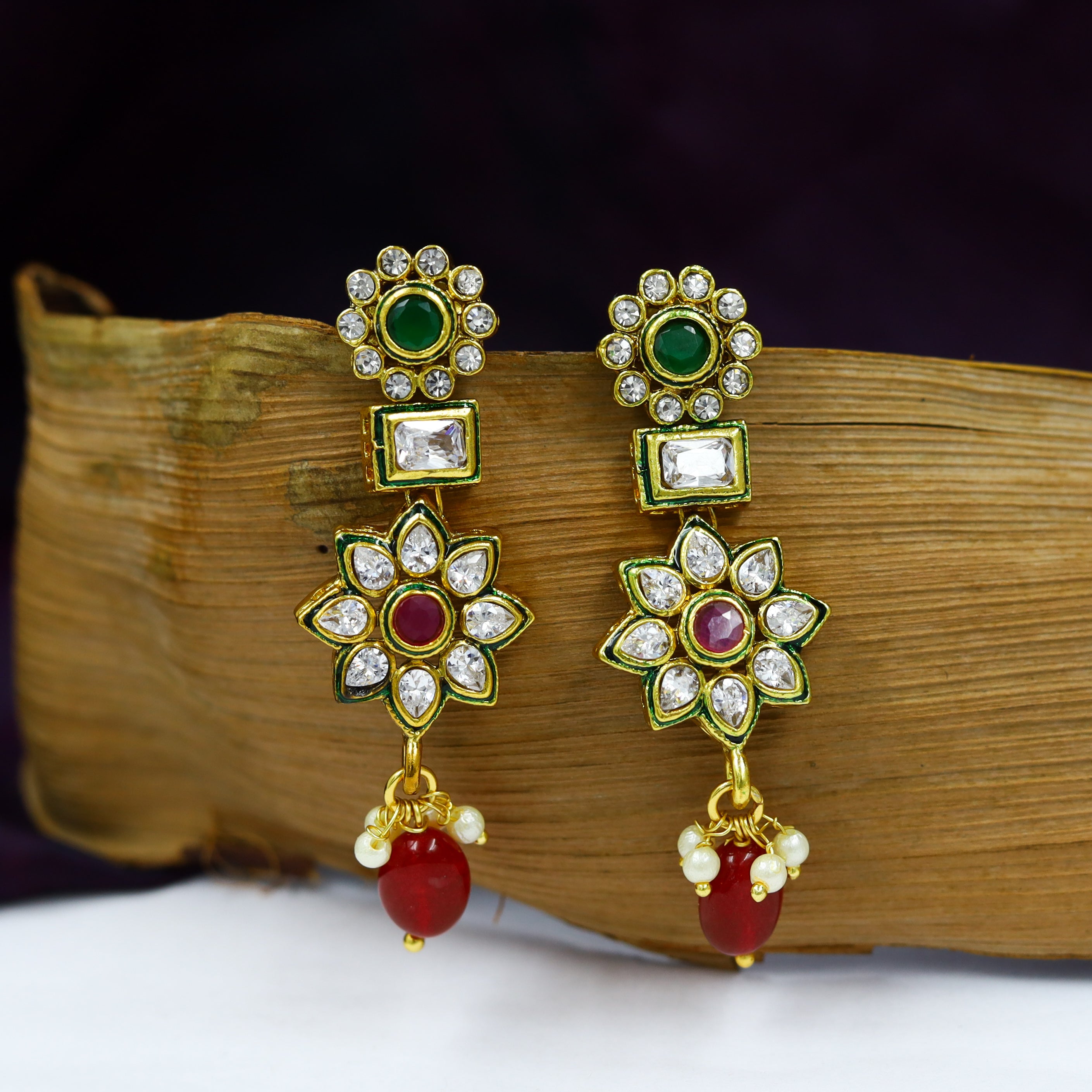 Polki earrings online sales