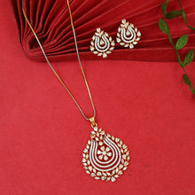 Designer Zircon/AD Pendant Set 19575-08