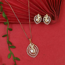 Designer Zircon/AD Pendant Set 19573-08