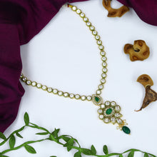 Round Neck Polki Necklace Set 13447-21