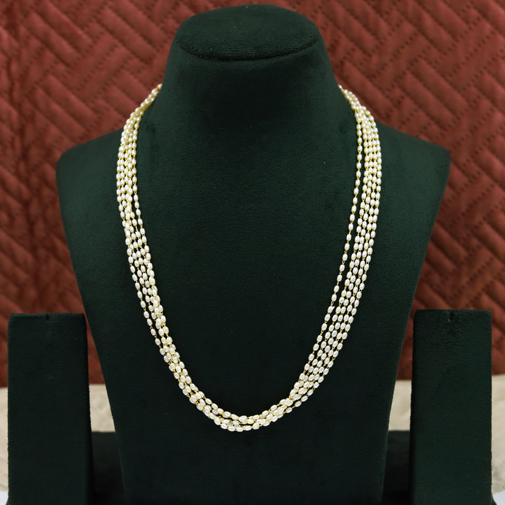 Gold Plated Pearl Necklace Set 13451-21