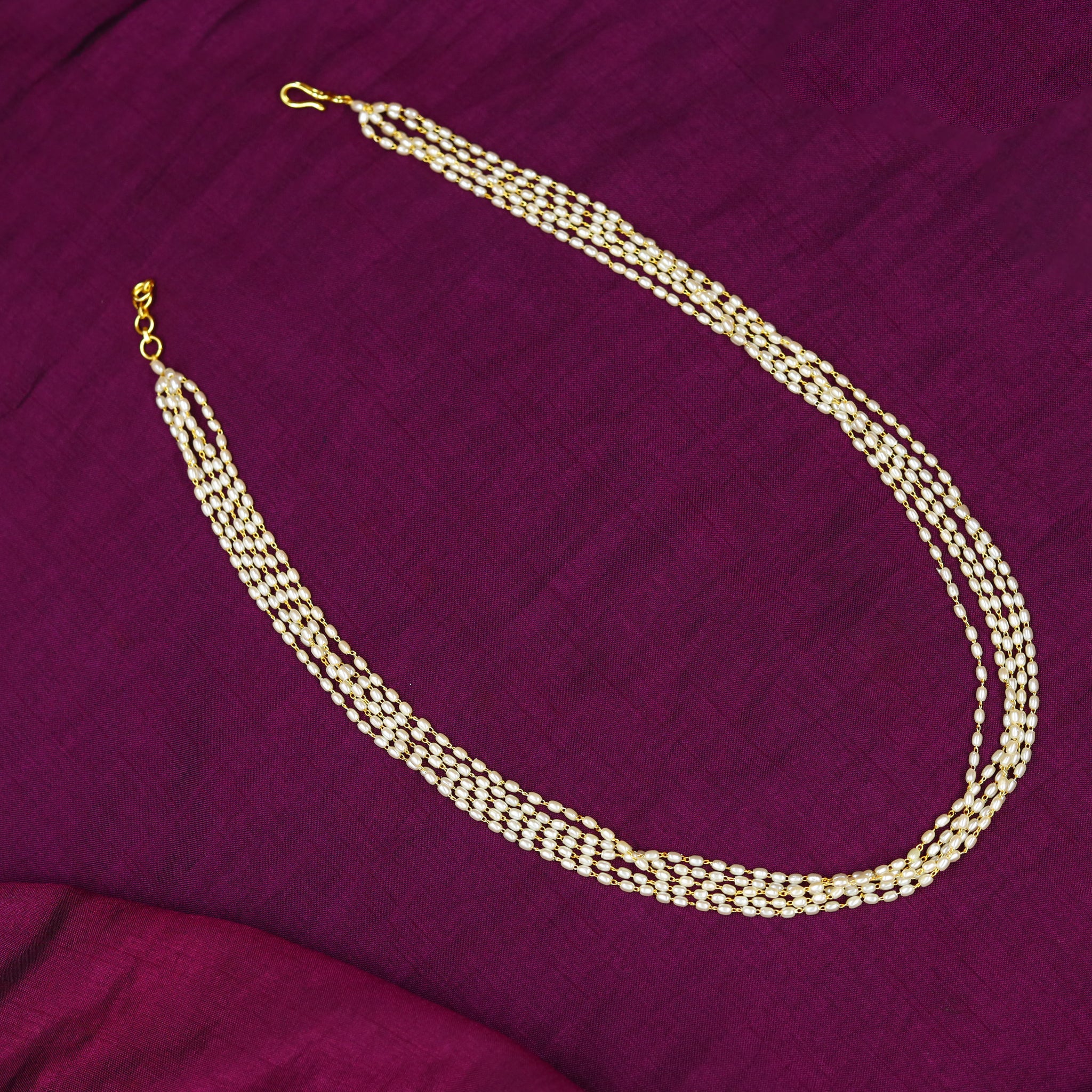 Gold Plated Pearl Necklace Set 13451-21