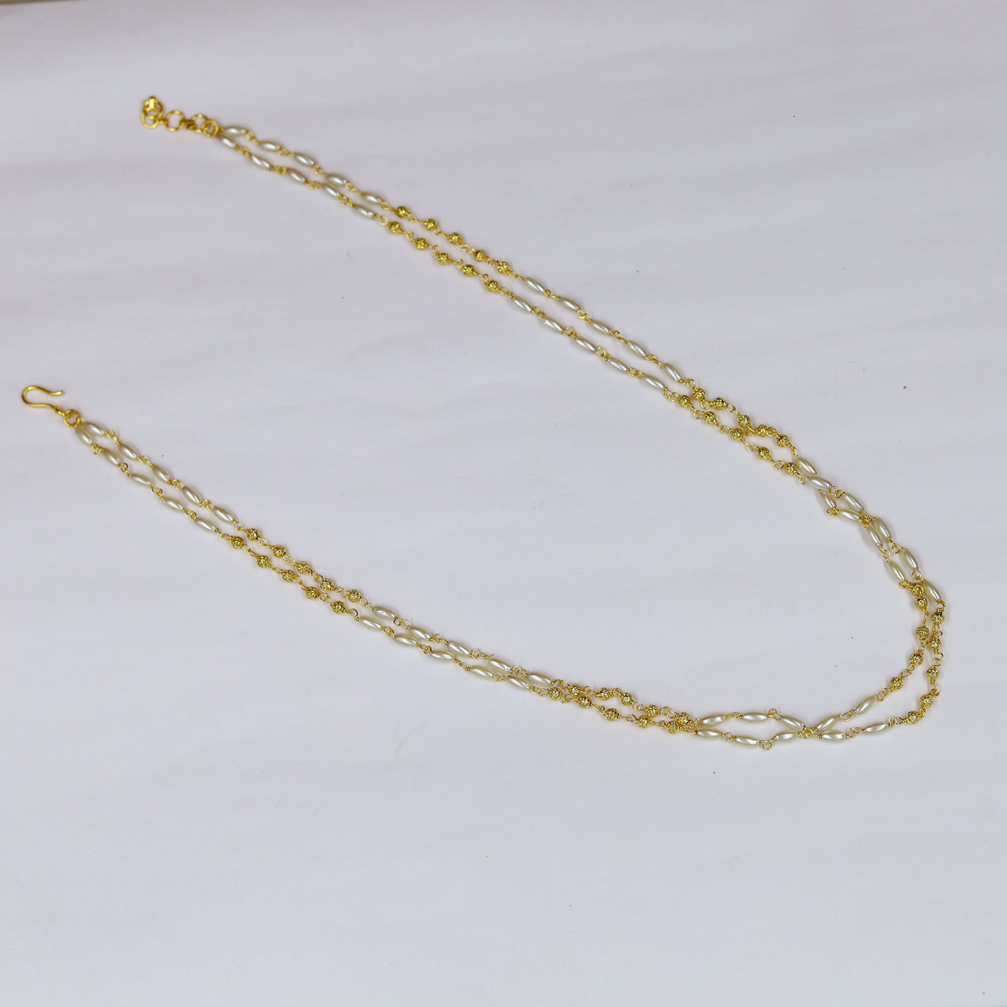 Gold Plated Pearl Necklace Set 13450-21