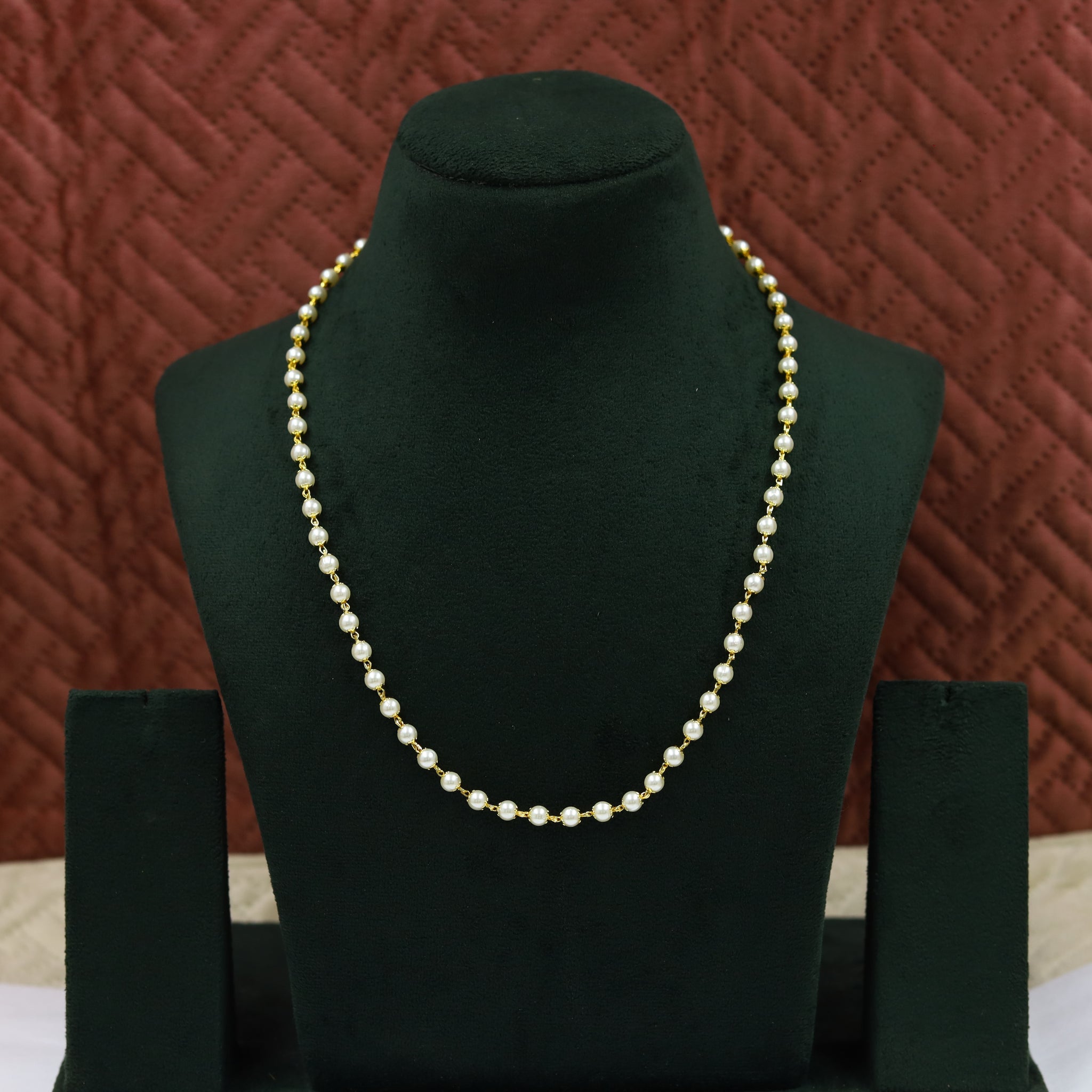 Gold Plated Pearl Necklace Set 13455-21