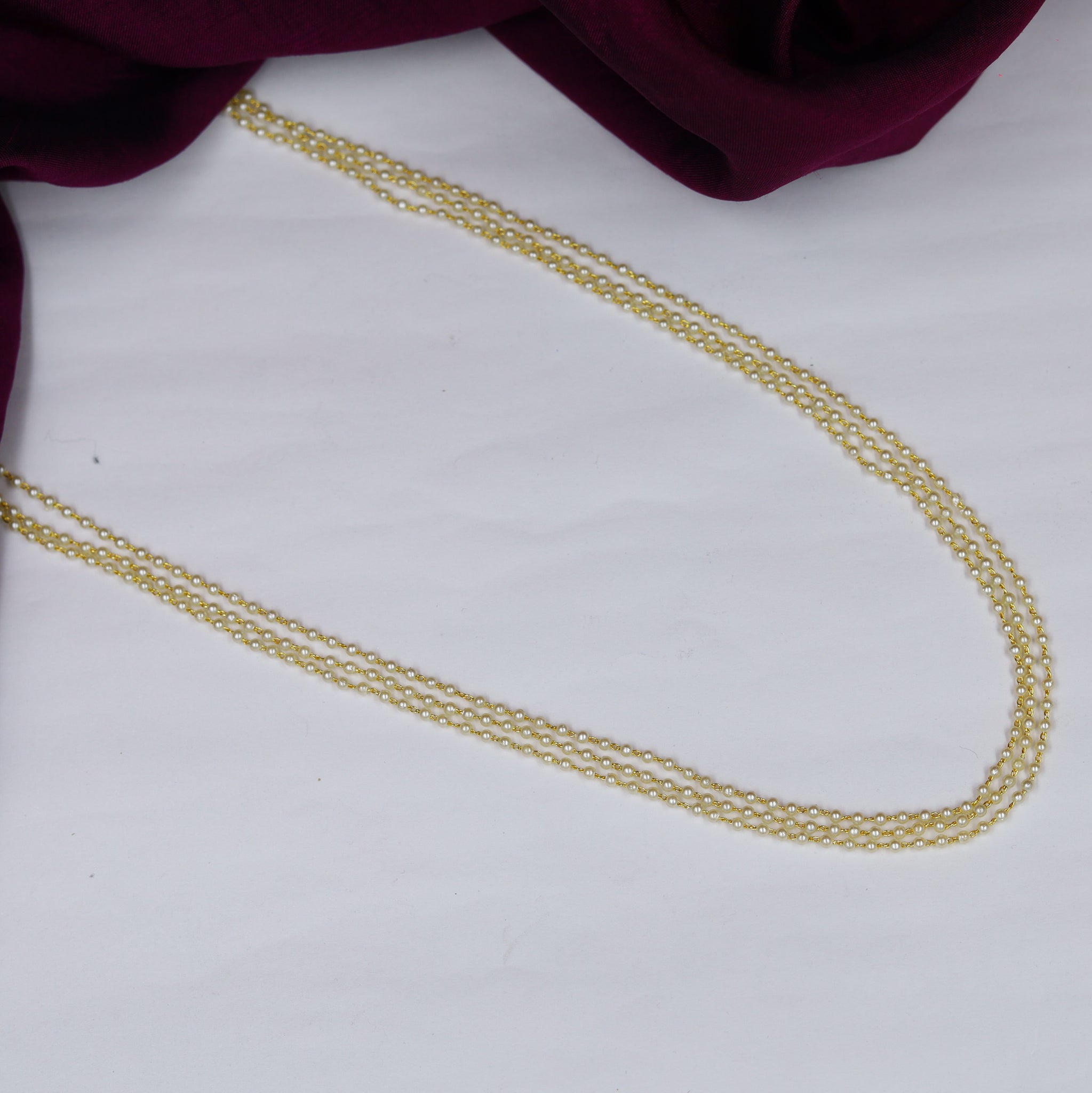 Gold Plated Pearl Necklace Set 13452-21