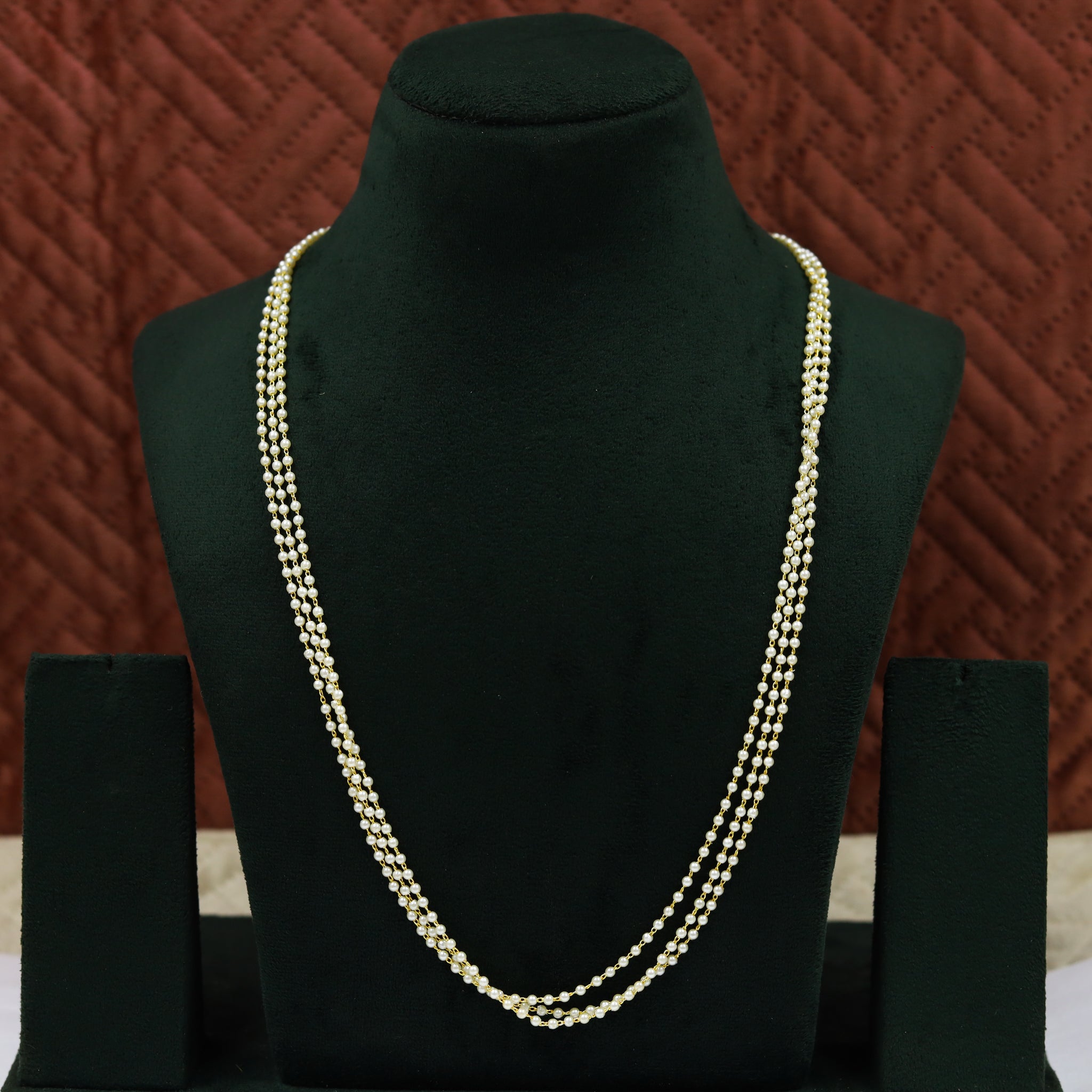 Gold Plated Pearl Necklace Set 13452-21