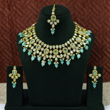 Round Neck Polki Necklace Set 13325-21