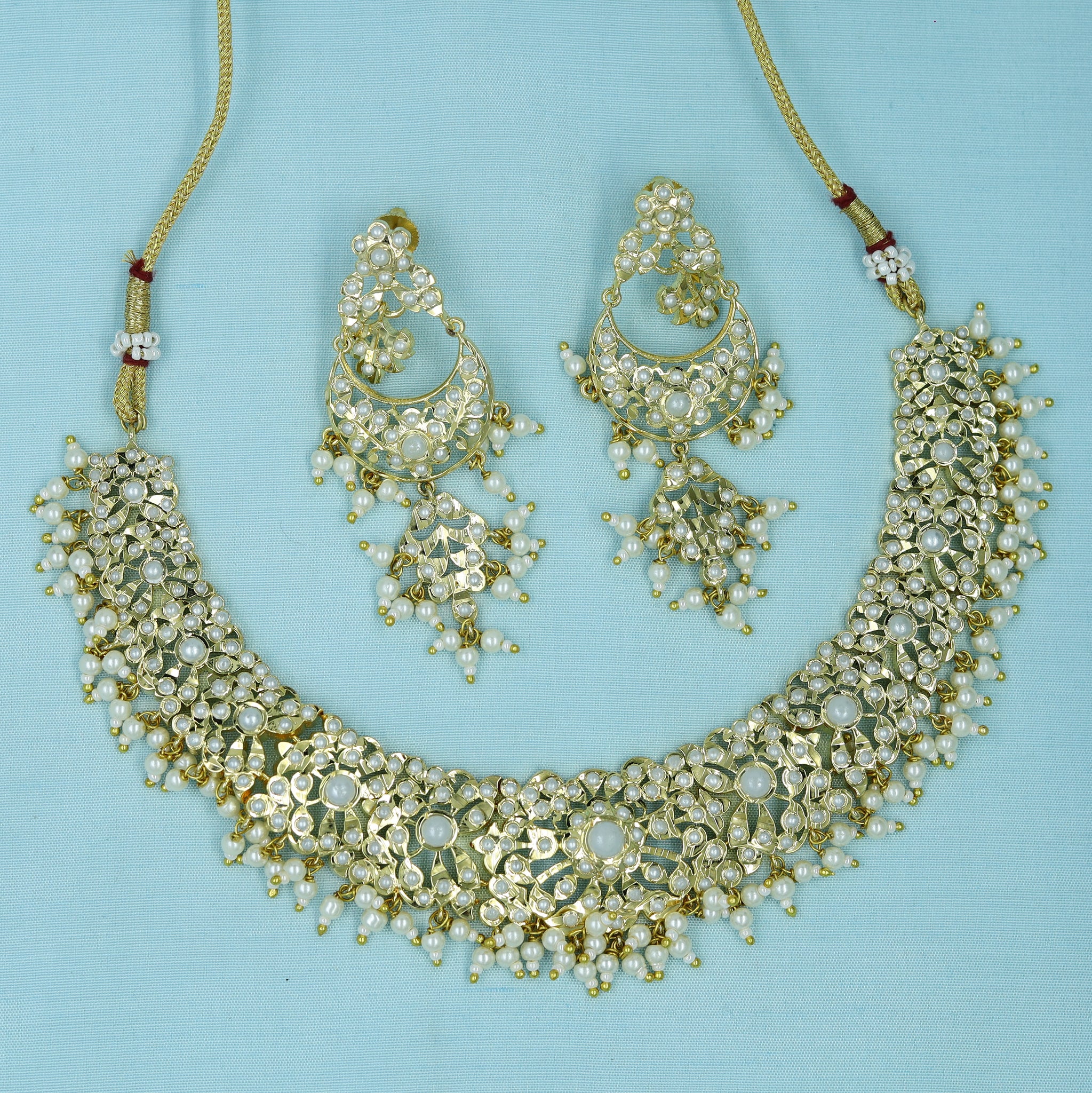 Round Neck Jadau Necklace Set 11542-65