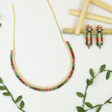 Round Neck Jadau Necklace Set 19953-48