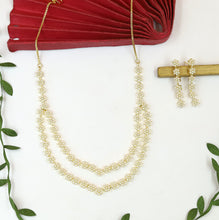 Round Neck Layered Jadau Necklace Set 19951-48