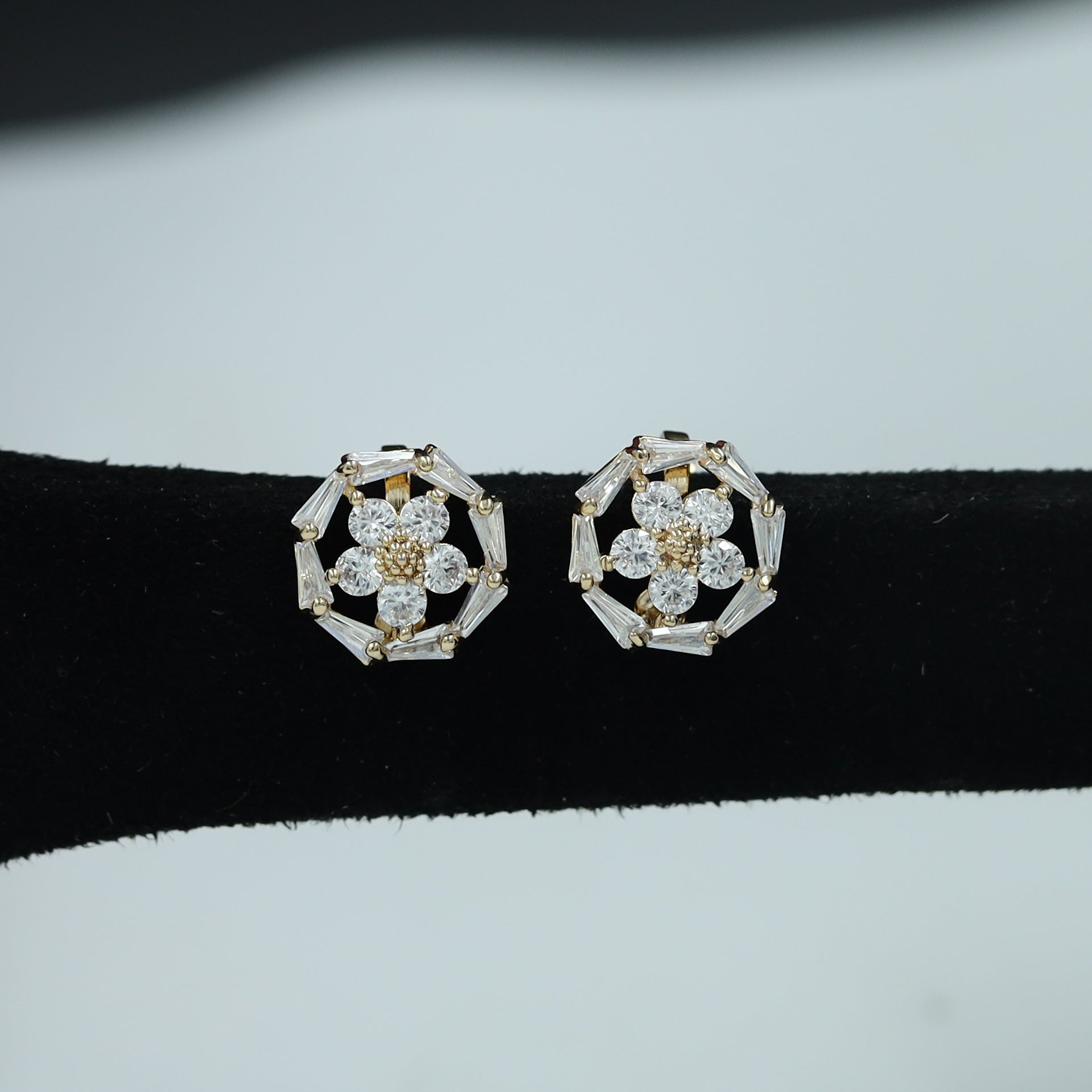 Gold Zircon/AD Earring