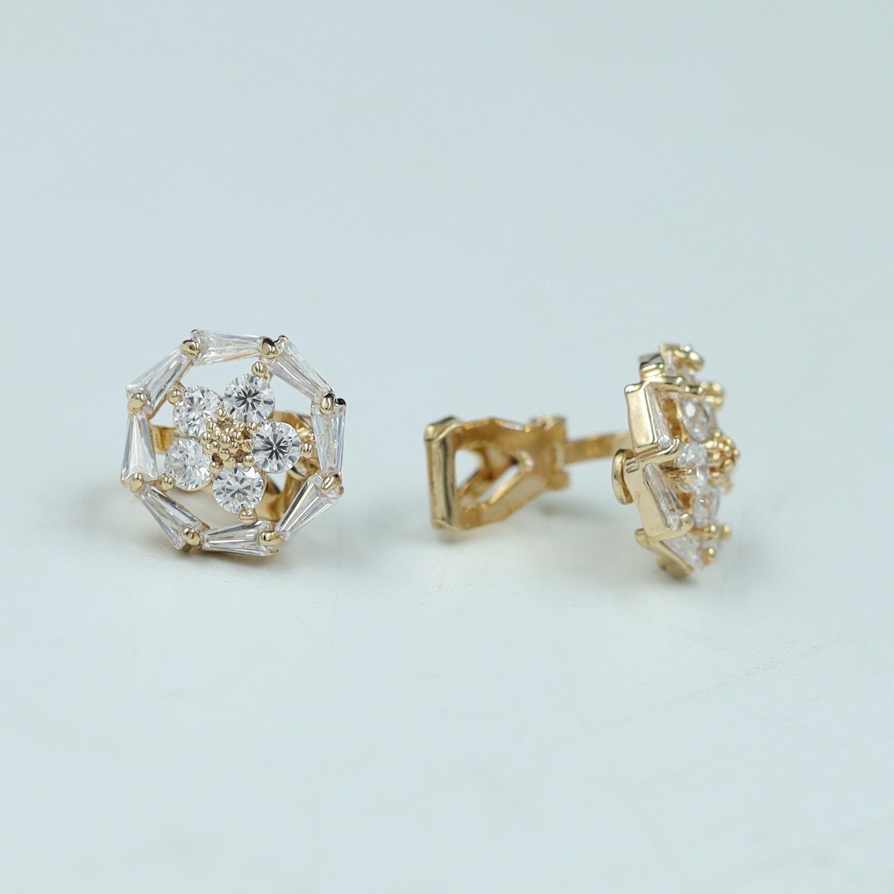 Gold Zircon/AD Earring