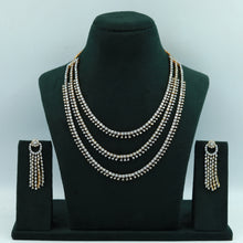 Round Neck Zircon/AD Necklace Set 15326-69