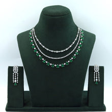Layered Zircon/AD Necklace Set 15846-28