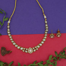 Round Neck Polki Necklace Set 14908-21