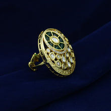 Kundan Cocktail Adjustable Green Ring  10782-6550