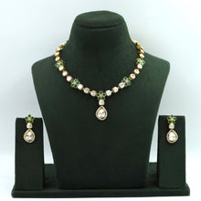 Sabyasachi Inspired Round Neck Kundan Moissanite Necklace Set 15493-42