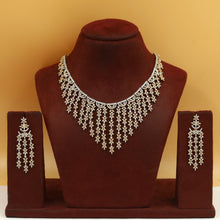 Round Neck Zircon/AD Necklace Set 19376-69