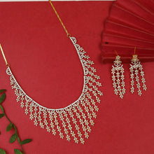 Round Neck Zircon/AD Necklace Set 19376-69