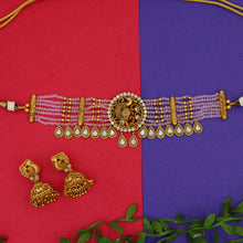 Pink Gold Look Necklace Set 17674-4856