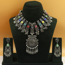 Choker Oxidized Necklace Set 18559-28