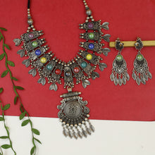 Choker Oxidized Necklace Set 18559-28