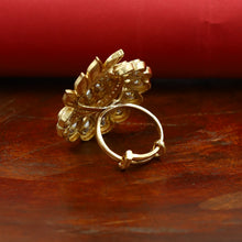Kundan Adjustable Green Ring  16221-3368