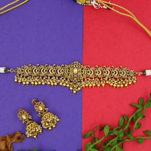 Antique Gold Plated Choker Necklace Set 10059-28