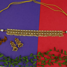 Antique Gold Plated Choker Necklace Set 9967-28