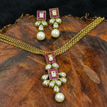 High Quality Light Weight Polki Pendant Set  7169-0295 - Dazzles Jewellery