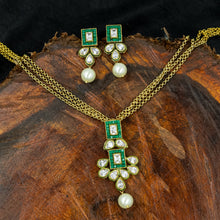 High Quality Light Weight Polki Pendant Set  7169-0295 - Dazzles Jewellery