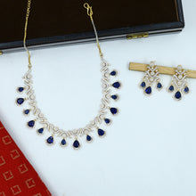 Round Neck Zircon/AD Necklace Set 14856-08