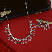 Round Neck Zircon/AD Necklace Set 14856-08