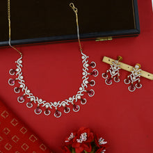 Round Neck Zircon/AD Necklace Set 14856-08