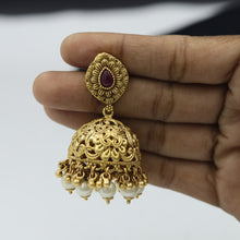 Ruby Green Antique Gold Look Necklace Set 18810-5992