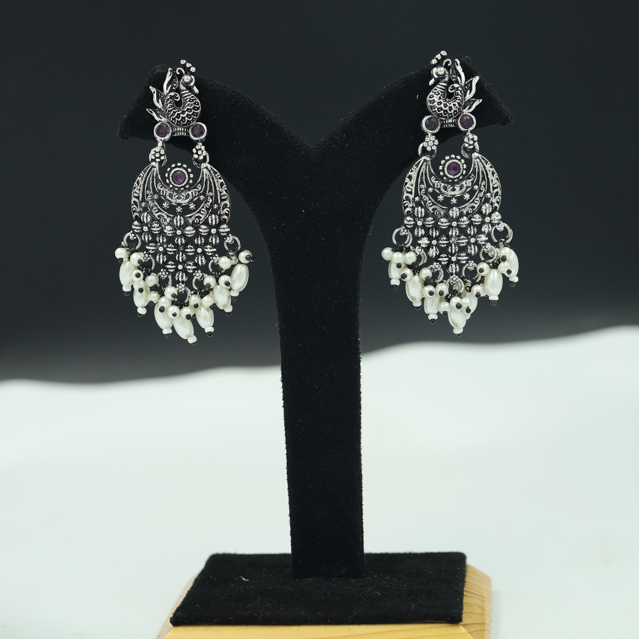 Chandbali Oxidized Earring 11601-81