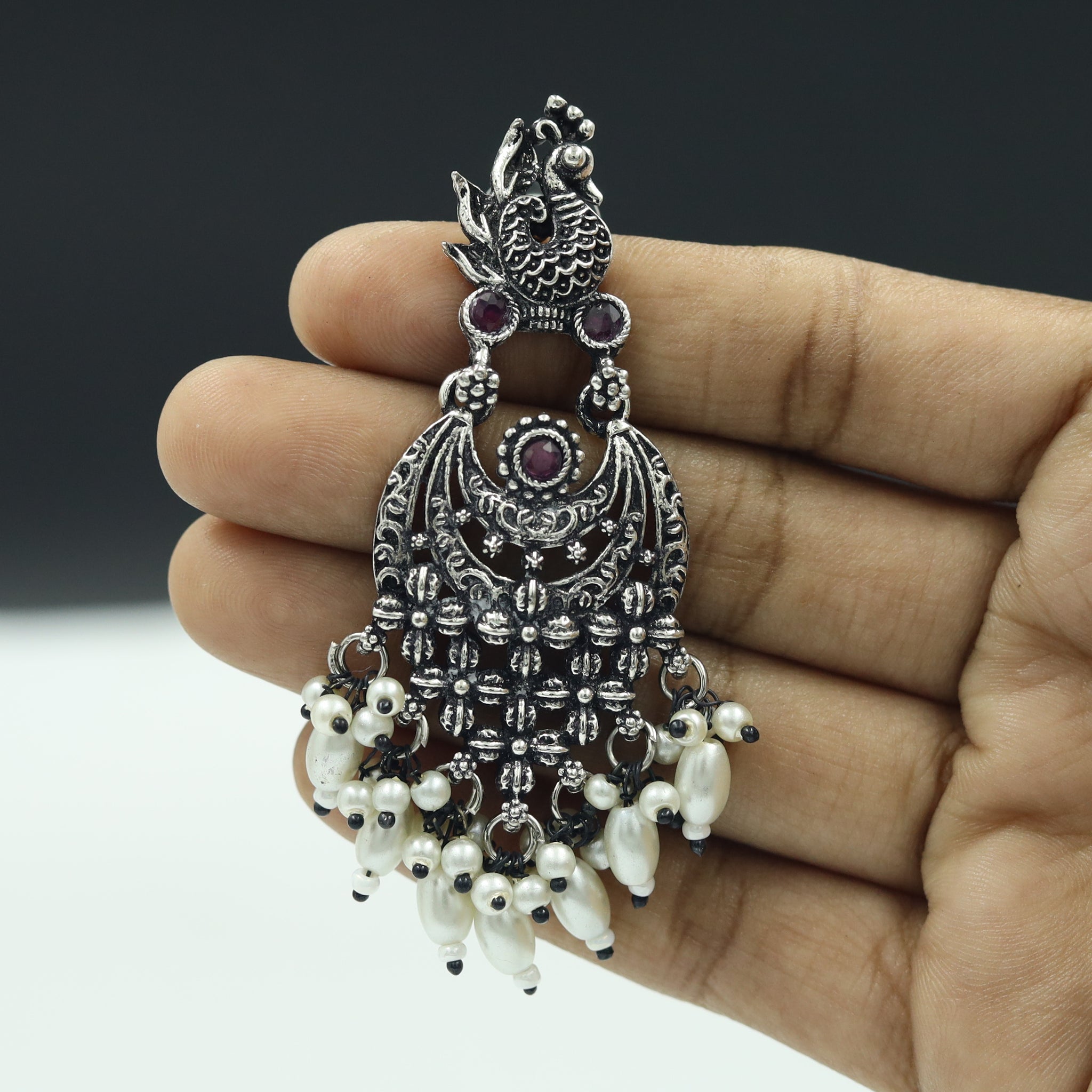 Chandbali Oxidized Earring 11601-81